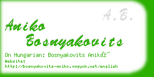 aniko bosnyakovits business card